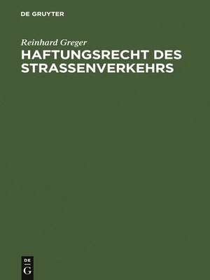 cover image of Haftungsrecht des Straßenverkehrs